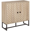 Image de HOMCOM Buffet meuble de rangement 2 portes bois et pieds en métal noir dim. 80L x 29,5l x 80H cm