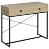 Image de Outsunny Console Industrielle 2 Tiroirs Bois Naturel Pieds Métal Entrée Aosom France