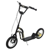 Image de HOMCOM Trottinette pour Enfants Plus de 5 Ans Grands Pneus Guidon Réglable 2 Freins Contrôlés par Poignée Béquille Latérale 120 x 58 x 85-95 cm Noir