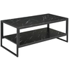 Image de HOMCOM Table Basse Style Moderne avec 2 Étagères 106 x 50 x 47 cm Noir aosom france