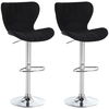 Image de HOMCOM Lot de 2 Tabouret de Bar chaise de bar Design Contemporain Hauteur d'assise réglable 59-81 cm pivotant 360° Lin Noir