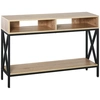 Image de HOMCOM Table Console Table d'Entrée Industriel Multi-rangements 120 x 23,5 x 75 cm Bois Chêne