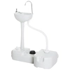 Image de Outsunny Évier à Main Portable Jardin Extérieur Camping Voyager avec Réservoir d'Eau 17L Pompe à Pied 83 x 50 x 103 cm Gris