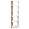 Image de HOMCOM Bibliothèque étagère de Rangement avec 5 Compartiments Ouverts Design Simple Moderne pour Salon Chambre Bureau 45 x 21 x 170 cm Blanc et Chêne