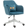 Image de HOMCOM Chaise de bureau velours fauteuil bureau massant coussin lombaire intégré hauteur réglable pivotante 360° bleu