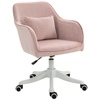 Image de HOMCOM Chaise de bureau massant chaise de bureau rose velours coussin lombaire intégré hauteur réglable pivotante 360° Aosom France