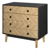 Image de HOMCOM Commode en bois meuble de rangement avec 5 tiroirs chiffonnier moderne idéale pour chambre salon 80 x 40 x 80 cm gris foncé