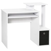 Image de HOMCOM Bureau informatique table de travail pour ordinateur grand espace de rangement avec clavier tablette et compartiment blanc