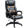 Image de Vinsetto Fauteuil de bureau direction massant grand confort hauteur réglable fonction dossier à bascule revêtement synthétique noir