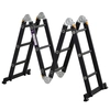 Image de HOMCOM Échelle télescopique de 3 7 m échelle pliable extensible en aluminium escabeau en 12 échelons capacité de 150 kg noir