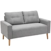 Image de HOMCOM Canapé 2 Places design scandinave grand confort avec garnissage mousse épais revêrement tissu pieds bois hévéa gris clair