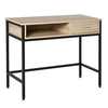 Image de HOMCOM Bureau secrétaire bureau informatique design industriel casier + tiroir coulissant châssis métal noir plateau chêne clair Aosom France