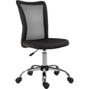 Image de Vinsetto Fauteuil Chaise de bureau ergonomique hauteur réglable piètement chromé pivotant 360° revêtement maille noir