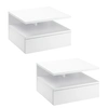 Image de HOMCOM Lot de 2 Tables de Chevet murales - Lot de 2 Tables de Nuit - tiroir Coulissant, Niche, Plateau - Panneaux Particules Blanc