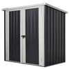 Image de Outsunny Abri de Jardin en Acier Noir - Cabane de Jardin pour ranger Outils, Vélos, Outils de jardin, Double porte, 147x86x134 cm Aosom France
