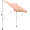 Image de Outsunny Store banne Manuel rétractable 3L x 1,5l m Auvent Téléscopique sans Perçage Inclinaison et Hauteur réglable Installation Rapide métal alu Polyester Anti-UV orange blanc rayé