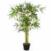 Image de Outsunny Bambou artificiel hauteur 1,2 m 552 feuilles & lichen denses réalistes pot inclus noir