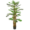 Image de Outsunny Palmier Artificiel Arbre Artificiel H.1,85 m Tronc Branches Lichen Feuilles Grand réalisme Pot Inclus