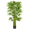 Image de HOMCOM Bambou Artificiel XL 1,60H m 975 Feuilles denses réalistes Pot Inclus Noir Vert