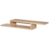 Image de HOMCOM Meuble TV mural flottant suspendu support TV - étagère murale flottante - niche, passe-fils 152,4l x 29,8P x 21H cm chêne clair
