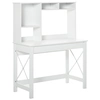 Image de HOMCOM Bureau bibliothèque 2 en 1-3 niches 4 espaces de Rangement - Panneaux Particules métal Blanc