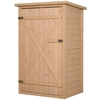 Image de Outsunny Abri de Jardin en Bois Sapin pré-huilé avec 2 Étagères, Loquet, Toit Bitumé Incliné, dim. 75x56x115 cm Aosom France