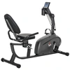 Image de HOMCOM Vélo d'appartement semi-allongé magnétique écran LCD multifonction selle réglable 2 bandes résistance acier noir