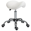 Image de HOMCOM Tabouret de massage tabouret selle ergonomique pivotant 360° hauteur réglable revêtement similicuir base métal chromé 52 x 53 x 61 cm beige