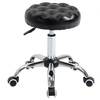 Image de HOMCOM Tabouret de message tabouret pivotant à 360 ° hauteur réglable avec 5 roulettes similicuir noir Ø 48 cm x 47-59H cm