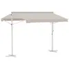 Image de Outsunny Store double pente manuel rétractable inclinaison réglable tissu polyester haute densité imperméabilisé anti-UV métal époxy beige
