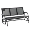 Image de Outsunny Banc à Bascule de Jardin 3 Places Design Contemporain accoudoirs Assise et Dossier Ergonomique Acier textilène 147x75x85cm Noir