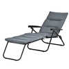 Image de Outsunny Chaise longue pliable dossier inclinable multipositions grand confort avec accoudoirs matelas acier 153 x 58,5 x 89 cm gris