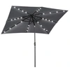 Image de Outsunny Parasol lumineux rectangulaire inclinable dim. 2,68L x 2,05l x 2,48H m parasol LED solaire acier polyester haute densité gris