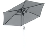 Image de Outsunny Parasol hexagonal inclinable dim. Ø 2,3 x 2,16H m protection solaire anti-UV imperméable métal polyester haute densité gris