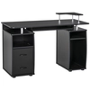 Image de HOMCOM Bureau informatique multimédia multi-rangements 120L x 55l x 85H cm panneaux particules noir
