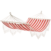 Image de Outsunny Hamac Voyage Duo Rouge Crème Coton Polyester Respirant Portable 200x100cm Aosom France
