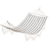 Image de Outsunny Hamac Voyage Duo Gris Blanc Coton Polyester Respirant Portable 200x100cm Aosom France