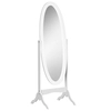 Image de HOMCOM Miroir à Pied Ovale Style Shabby Chic Inclinaison réglable dim. 48L x 46l x 147H cm MDF Blanc