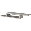 Image de HOMCOM Meuble TV mural flottant suspendu support TV - étagère murale flottante - niche, passe-fils - gris