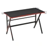 Image de HOMCOM Bureau gaming racing bracket supports métal MDF texture carbone rouge noir