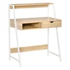 Image de HOMCOM Bureau informatique bureau ordinateur avec étagère style néo-rétro 80L x 50l x 100H cm bois naturel Aosom France