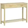 Image de HOMCOM Table console table d'entrée rustique avec 2 tiroirs et 1 étagère surface tiroir en rotin pour salon chambre entrée 100 x 30 x 76 cm