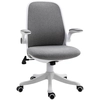 Image de Vinsetto Chaise de bureau fauteuil de bureau tissu lin hauteur réglable pivotante 360° accoudoirs relevables support lombaires réglable gris