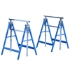 Image de HOMCOM Lot de 2 tréteaux pliables hauteur réglable 80-130 cm acier