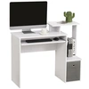 Image de HOMCOM Bureau informatique table de bureau étagères tablette clavier panier panneaux particules