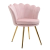 Image de HOMCOM Fauteuil coquillage Fauteuil rose Fauteuil de salon Chaise en velours