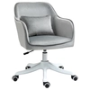 Image de HOMCOM Fauteuil de Travail Velours Gris Clair Massant Réglable Pivotant 360° Aosom France