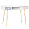 Image de HOMCOM Bureau enfant en bois de pin table d'étude bureau ergonomique avec tiroir et compartiment de rangement rose 100L x 48l x 76,5H cm