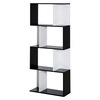 Image de Homcom Bibliothèque Étagère Serpentine Bicolore Noir et Blanc, 4 Tablettes 60x24x148cm Aosom France