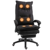 Image de Vinsetto Fauteuil de bureau direction massant hauteur réglable dossier inclinable repose-pied intégré toile de lin noir